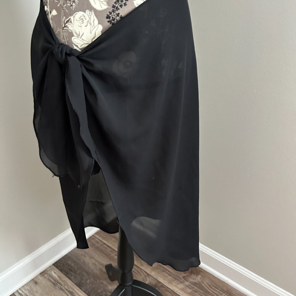 LADIES BLACK SARONG TIES ON THE SIDE SIZE OS